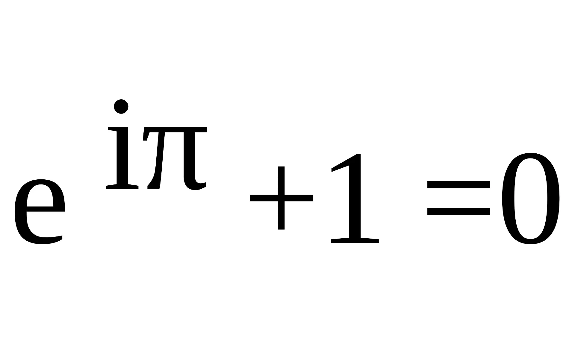 Image of the Euler Identity, e to the i pi plus one equals zero