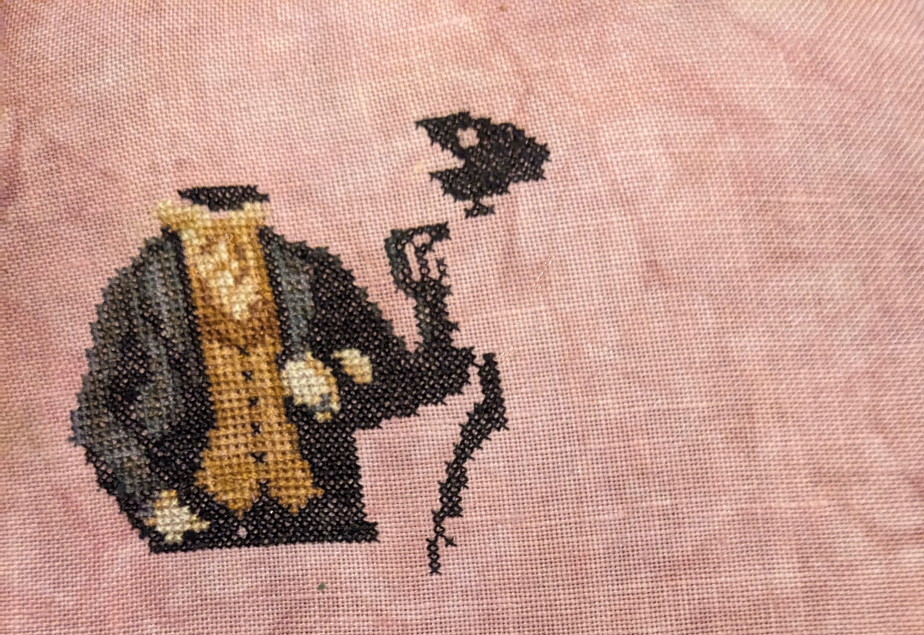 Two crow people are walking through a graveyard on a moonlight night