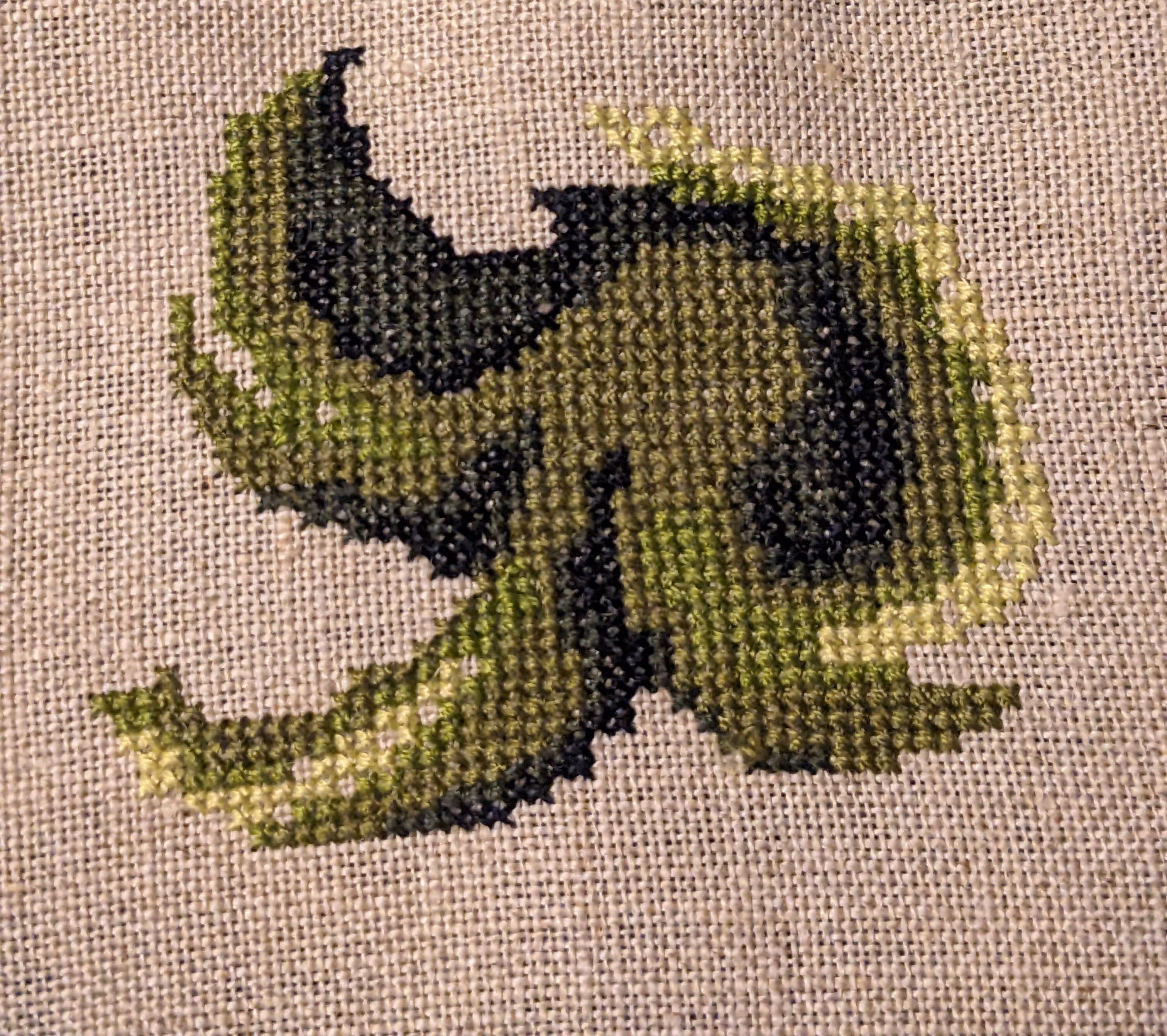 Working on the center of the body of the sea witch and her green tentacles